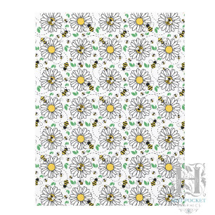 Papier scrapbooking Abeilles & Pâquerettes