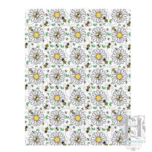 Papier scrapbooking Abeilles & Pâquerettes (Créateur téléchargé)