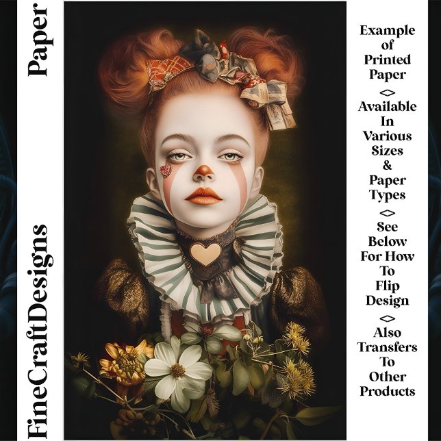 Papier scrapbooking Carnaval Cirque Fille Clown CN (Créateur téléchargé)