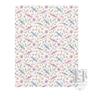 Papier scrapbooking de libellules et papillons