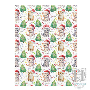 Papier scrapbooking de Noël de chat