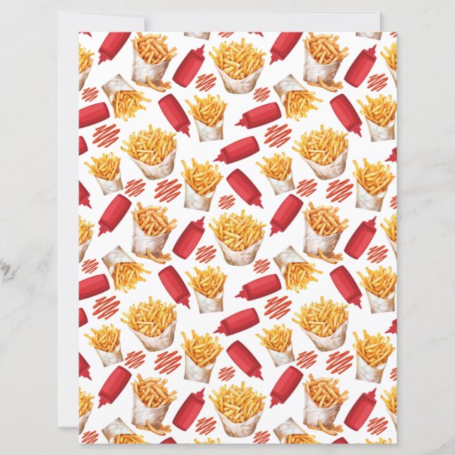 Papier scrapbooking Ketchup & Frites (Devant)