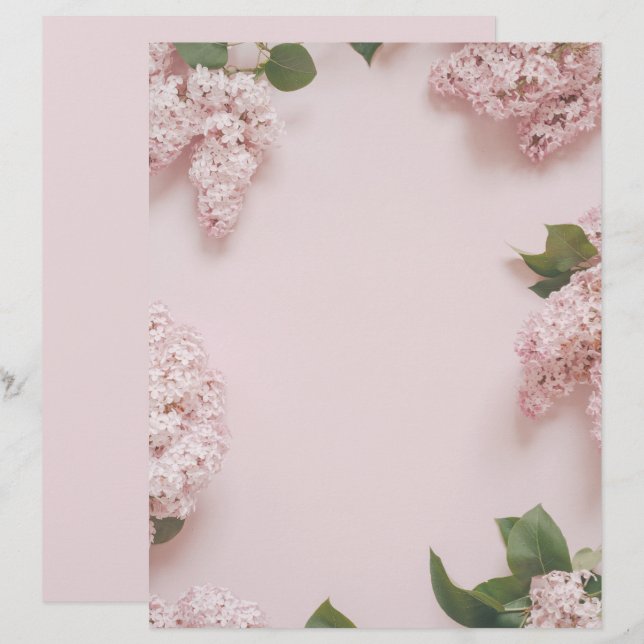 Papier scrapbooking lilas rose pastel doux (Devant / Derrière)