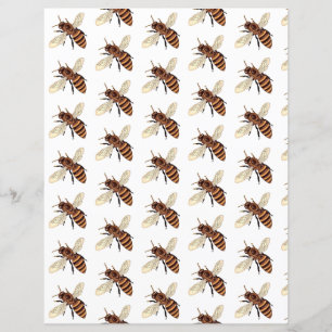 Papier scrapbooking motif abeilles