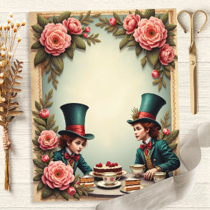 Papier scrapbooking Roses de la Fête de Thé du Cha