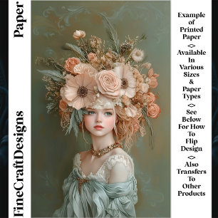 Papier scrapbooking Shabby Chic Floral Portrait CN