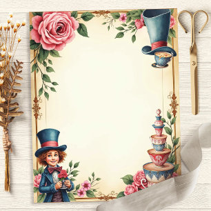Papier scrapbooking Tasses à thé Alice Chapelier F