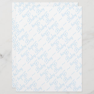 Papier Script bébé garçon en bleu clair texte sur blanc