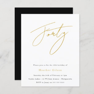 Papier Script Black & Gold Budget 40e anniversaire Invita