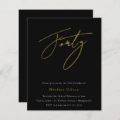 Papier Script Black & Gold Budget 40e anniversaire Invita (Devant / Derrière)
