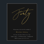 Papier Script Black & Gold Budget 40e anniversaire Invita<br><div class="desc">Script Black & Gold Budget 40e anniversaire Invitation Voir les articles correspondants dans Niche et Nest Store</div>