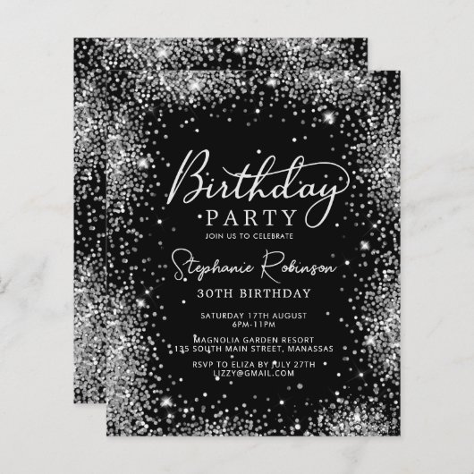 Papier Script Black Silver Parties scintillant 30e annive (Devant / Derrière)