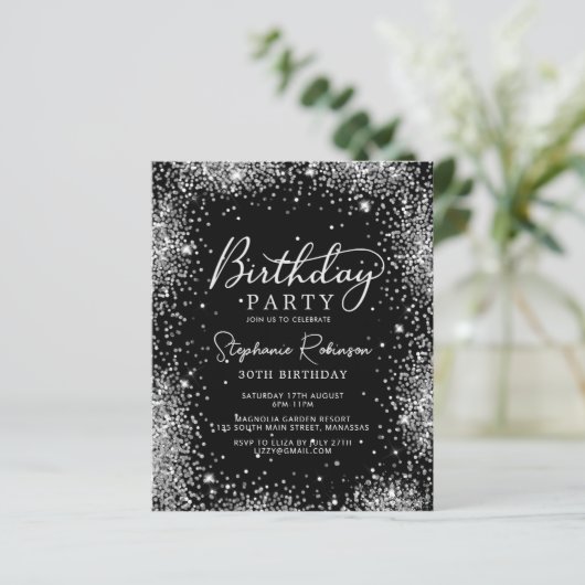 Papier Script Black Silver Parties scintillant 30e annive (Debout devant)