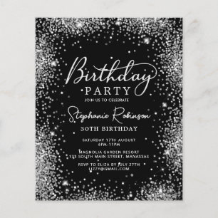 Papier Script Black Silver Parties scintillant 30e annive