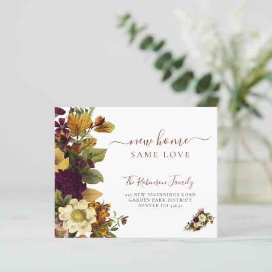 Papier Script botanique d'automne budgétaire déplacement  (Debout devant)