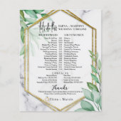 Papier Script botanique Texte Mariage Jour Timeline (Devant)