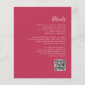 Papier Script Budget Magenta QR Code Mariage Invitation (Dos)