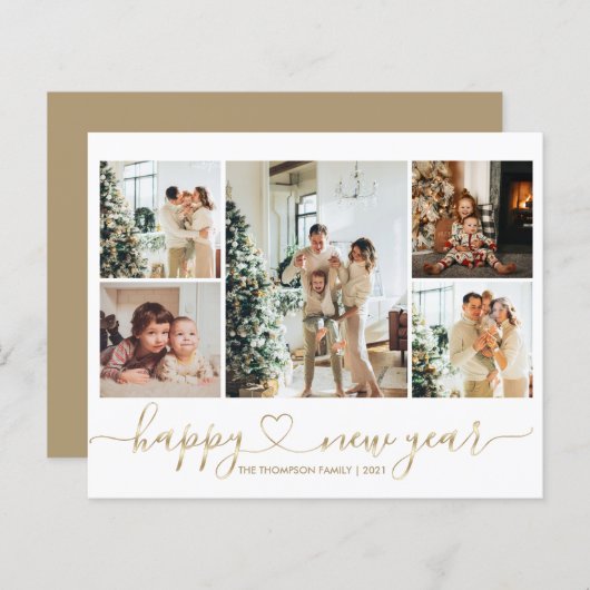 Papier Script BUDGET Or Bonne année 5 Fête de la photo (Devant / Derrière)