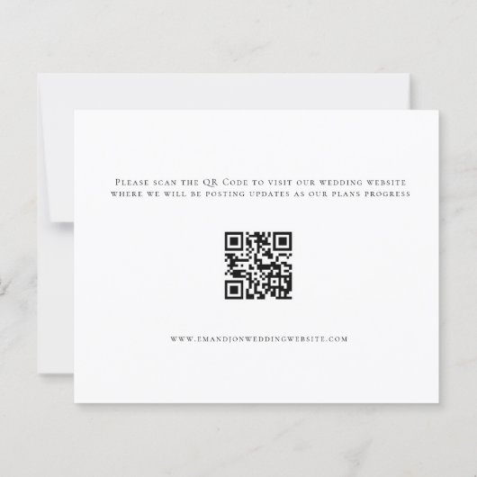 Papier Script Budget Photo Code QR Mariage Enregistrer La (Dos)