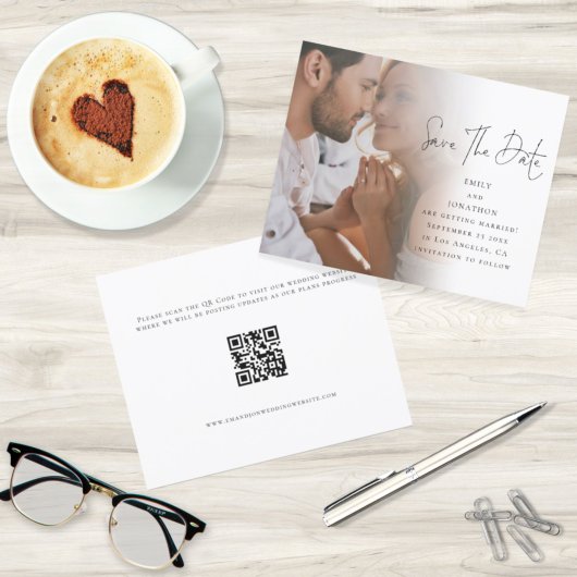 Papier Script Budget Photo Code QR Mariage Enregistrer La