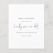 Papier Script Budget Simple Noir Blanc Enregistrer La Dat (Devant)
