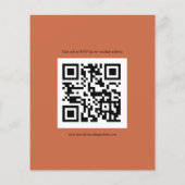 Papier Script budgétaire Code QR Mariage Terracotta RSVP (Dos)