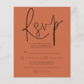 Papier Script budgétaire Code QR Mariage Terracotta RSVP (Devant)