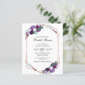 Papier Script budgétaire Fête des mariées florale violet (Debout devant)