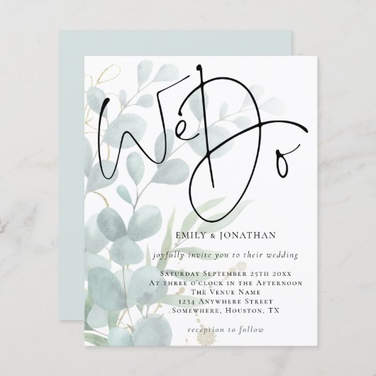 Papier Script budgétaire Nous faisons Eucalyptus Faire-pa (Devant / Derrière)