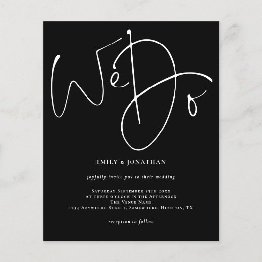 Papier Script budgétaire Nous faisons Faire-part de maria (Devant)