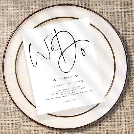 Papier Script budgétaire Nous faisons simple Faire-part d