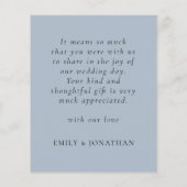 Papier Script budgétaire Nouveau M. Mme Mariage Dusty Blu (Dos)