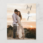 Papier script chic moderne mariage photo invitation (Devant)