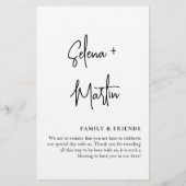 Papier Script + Chronologie des événements du Mariage de  (Dos)