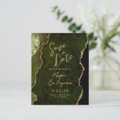 Papier Script d'agate vert olive budget Enregistrer la da (Debout devant)