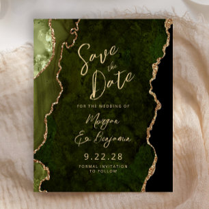 Papier Script d'agate vert olive budget Enregistrer la da