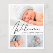 Papier Script de bienvenue moderne 4 Faire-part de naissa