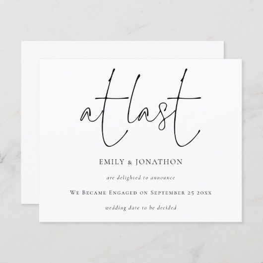 Papier Script de budget au Faire-part Fiançailles Dernier (Devant / Derrière)