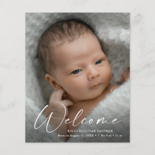 Papier Script de budget Bienvenue Bébé Photo Merci