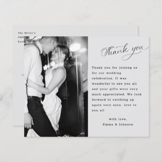 Papier Script de budget Mariage Photo personnalisée Merci (Devant / Derrière)