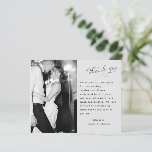 Papier Script de budget Mariage Photo personnalisée Merci (Debout devant)