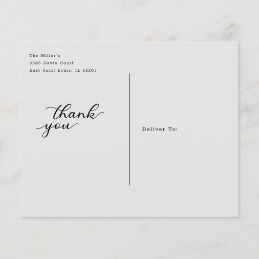 Papier Script de budget Mariage Photo personnalisée Merci (Dos)