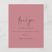 Papier Script de budget Photo Rose poussiéreuse Mariage M (Devant)