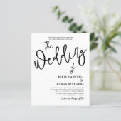 Papier Script de calligraphie budgétaire Mariage noir et  (Debout devant)