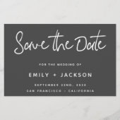 Papier Script de charbon de bois moderne simple Enregistr (Devant)