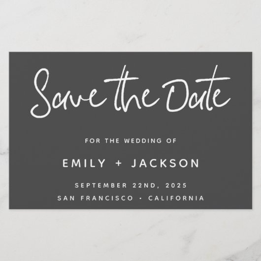 Papier Script de charbon de bois moderne simple Enregistr (Devant)