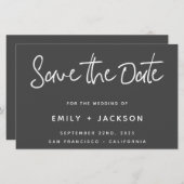 Papier Script de charbon de bois moderne simple Enregistr (Devant / Derrière)