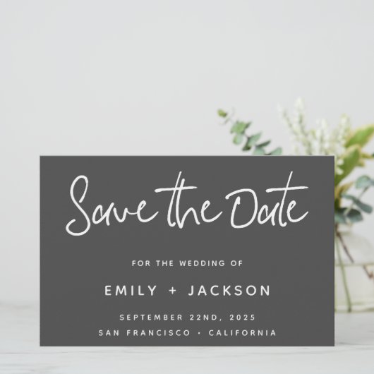 Papier Script de charbon de bois moderne simple Enregistr (Debout devant)