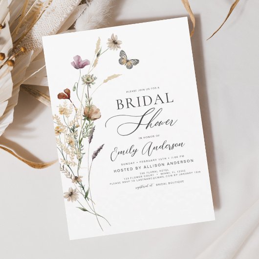 Papier Script de Fête des mariées de Fleur sauvage Boho B