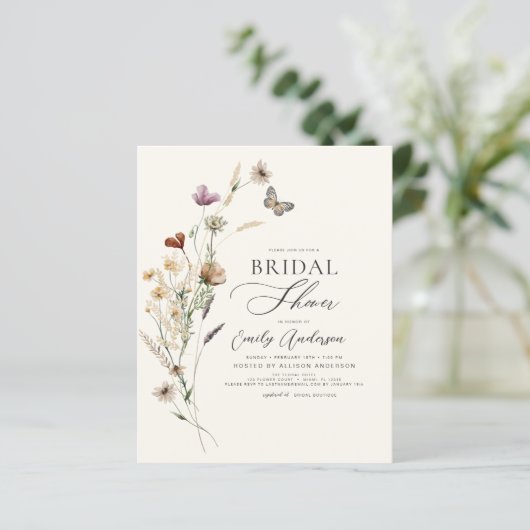 Papier Script de Fête des mariées de Fleur sauvage Boho B (Debout devant)